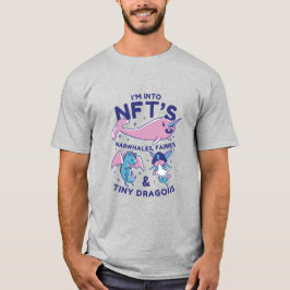 NFTs Engraçados Narwhale, Fada, T-shirt dos Pequen