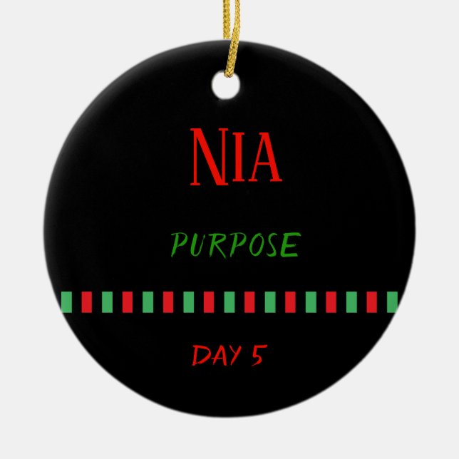 Nia - Kwanzaa Dia 5| Ornamento (Frente)