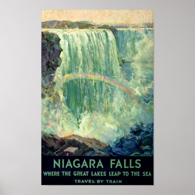 Niagara Cai Poster Viagens vintage Restaurado (Frente)
