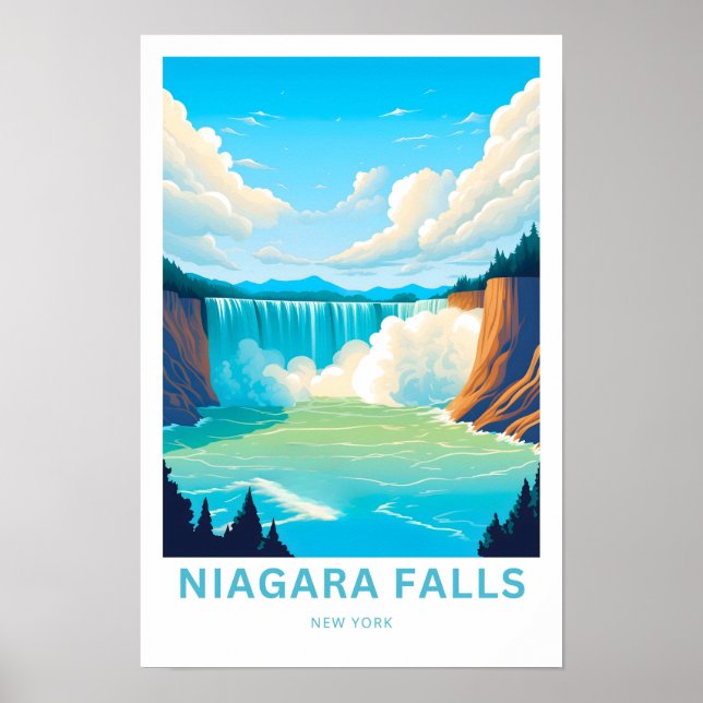 Niagara Falls Poster de viagens de Nova York (Frente)