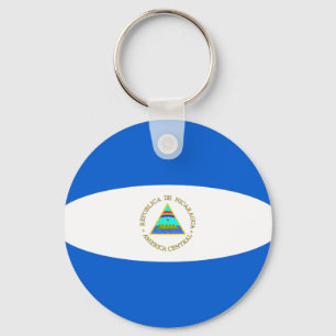 Nicarágua Fisheye Flag Chaveiro