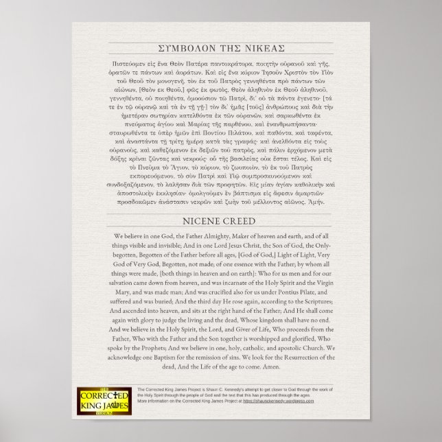 Nicene Creed Poster (Frente)