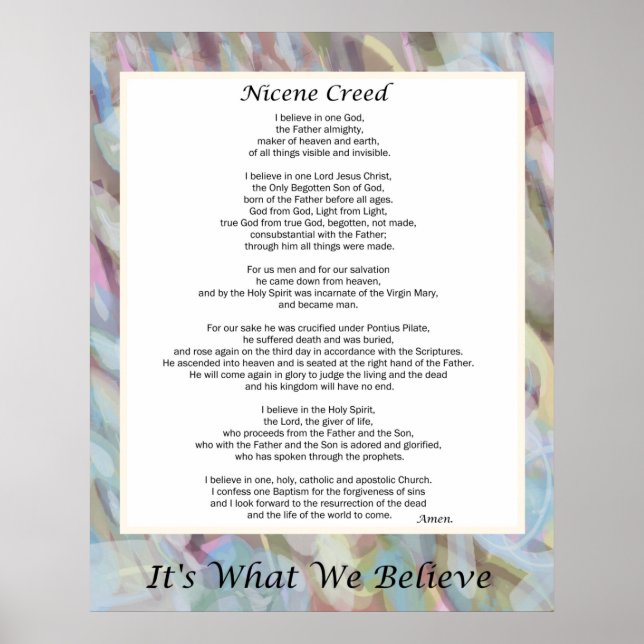 Nicene Creed Poster de 24" x 30" (Frente)