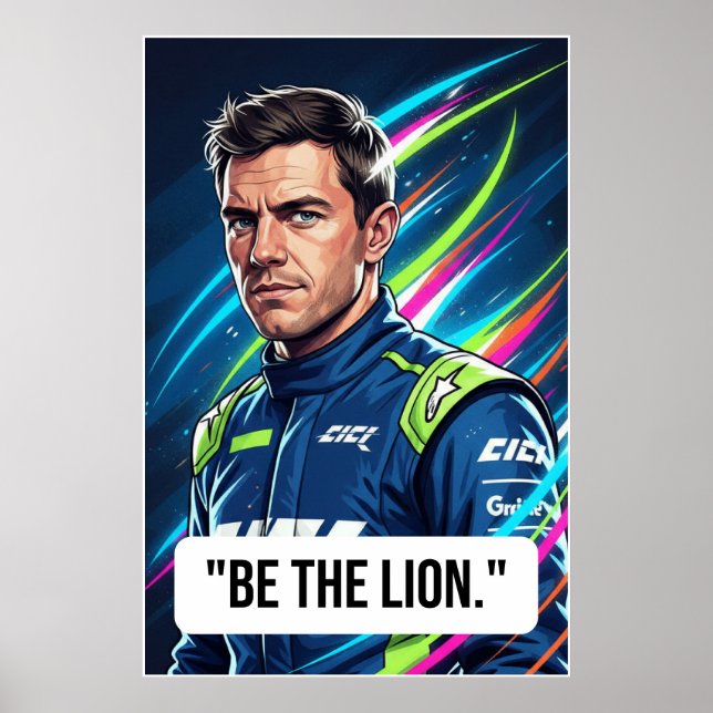 Nico Hülkenberg Racing Vector – Be the Lion Poster (Frente)