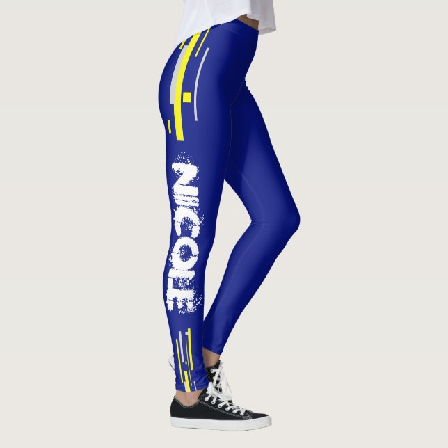 Nicole Adicionar Seu Nome Leggings De Arte Abstrat (Direita)
