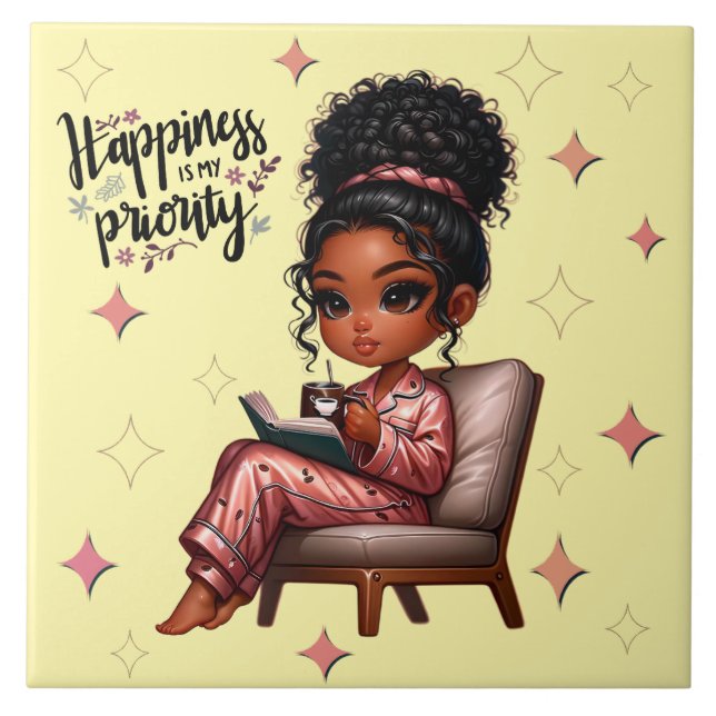 Nicole Felicidade É Meu Azulejo Cerâmico Prioritár (Frente)