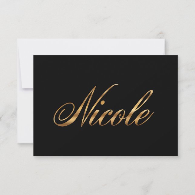 Nicole gold Design Lettering Karte (Frente)