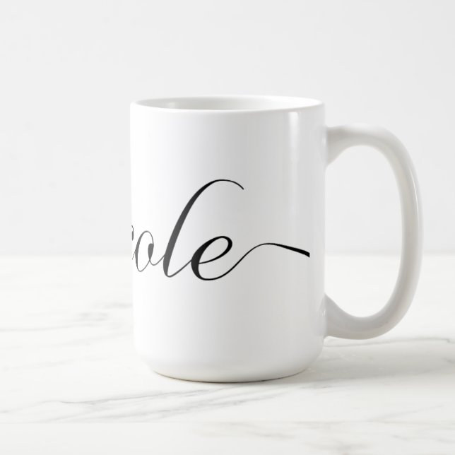 Nicole personalizou a caneca de café conhecida - (Direita)