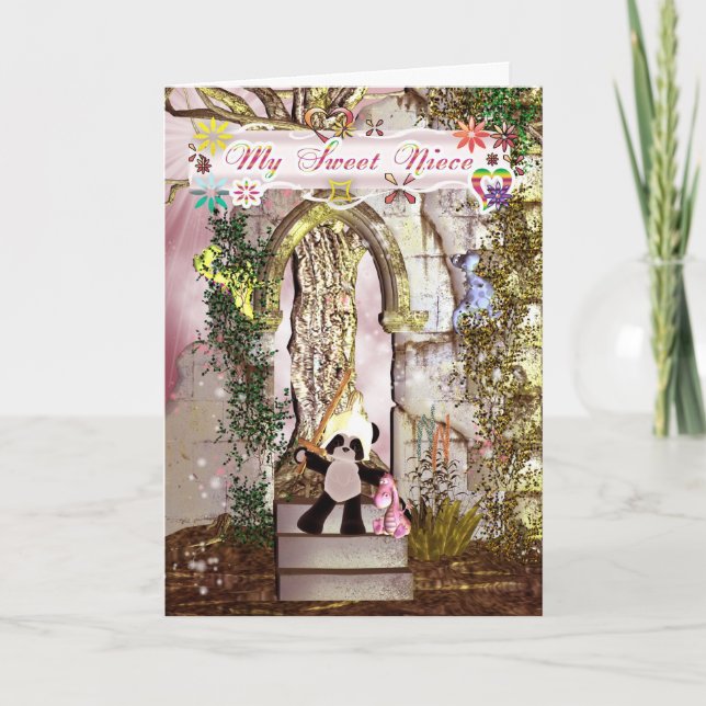 Niece, Cartão de Aniversário Bonito para a minha q (Frente)