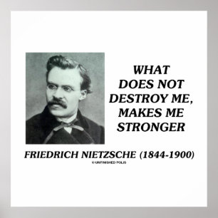 Nietzsche O Que Não Me Destrui Poster de Cotação