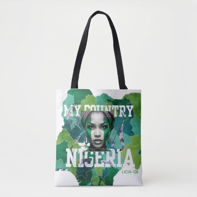 “Nigeria-Inspired Tote Bag – Celebrate Culture & I (Frente)