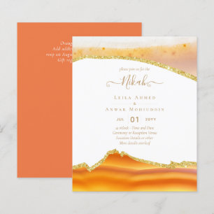 NIKAH - Agate Dourado ORÇAMENTO Convites para Cas