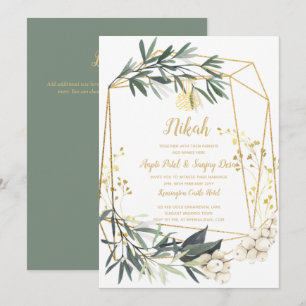 Nikah - Convite de casamento do Motif Islâmico Ve
