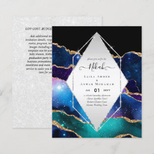 Nikah Convites de casamento AGATE DOURADO GLITTER