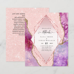 Nikah Convites de casamento AGATE DOURADO GLITTER
