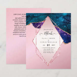 Nikah Convites de casamento AGATE DOURADO GLITTER