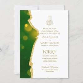 Nikah Convites de casamento - Agate Dourado Walima
