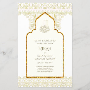 NIKAH - Folheto Dourado da Mesquita Islâmica Orna