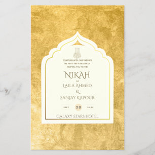 NIKAH - Folheto Dourado da Mesquita Islâmica Orna