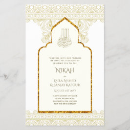 NIKAH - Folheto Dourado da Mesquita Islâmica Ornam