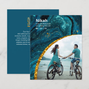 NIKAH - FOTO Dourada do Teal da Agata do Casamento