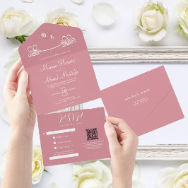 Nikah Islâmica Mínima Cinza Rosa Elegante Moderna