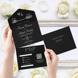 Nikah Islâmica Mínima Negra e Branca Moderna Elega