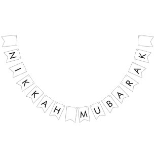 Nikkah Mubarak Estandarte Bandeira Bunting