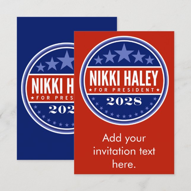 Nikki Haley Presidente 2028 (Frente/Verso)