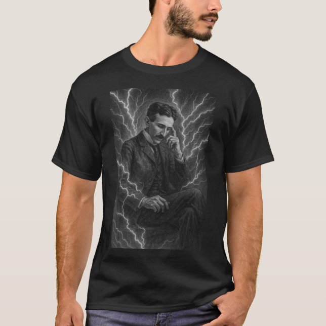 Nikola Tesla - A Camisa De Mente Elétrica (Frente)