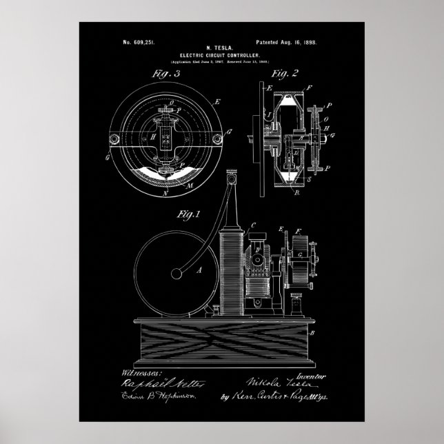 Nikola Tesla Patent Poster (Frente)