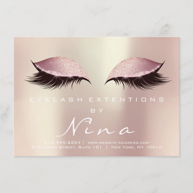 Nina Lashes Extensão - Cor-de-rosa - Instrução de  (Frente)