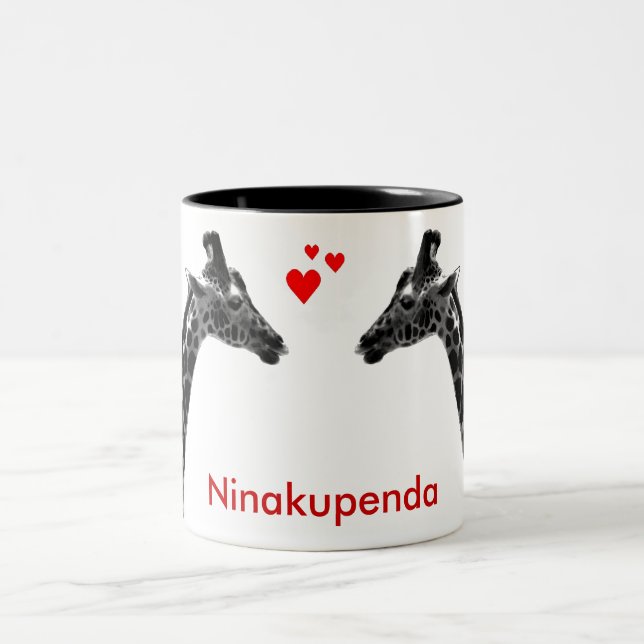 Ninakupenda "eu te amo" caneca do girafa (Centro)