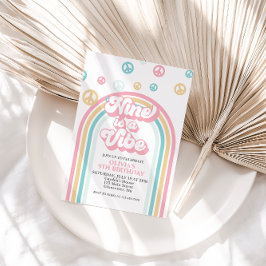 Nine is a Vibe Convite Arco-íris de Verão Retro