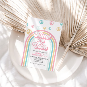 Nine is a Vibe Convite Arco-íris de Verão Retro