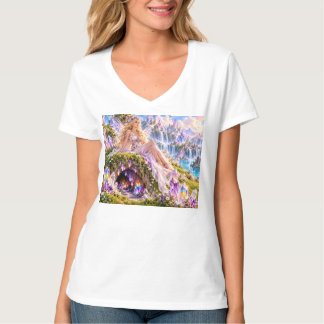 Ninfas fadas em caverna de cristal sob suas camisa