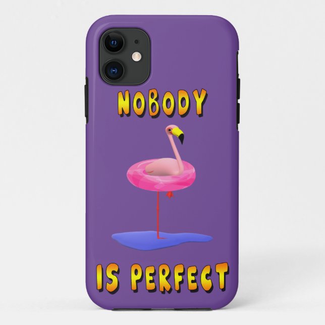 Ninguém É Perfeito Capinha de Telefone de Flamingo (Verso)