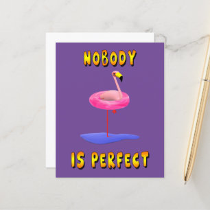 Ninguém é perfeito - flamingo com anel de natação