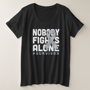 Ninguém Luta Sozinho Com Cinza Camisa Cancer Pulmo