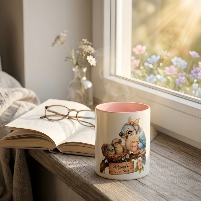 Ninho Aconchegante da Mamãe – Caneca de Coração de (Criador carregado)