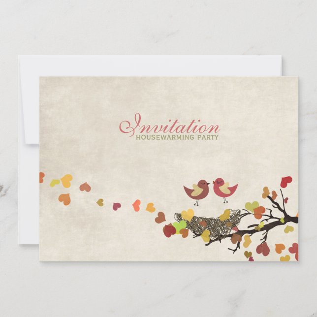 Ninho de amor - convite de festas do Housewarming (Frente)