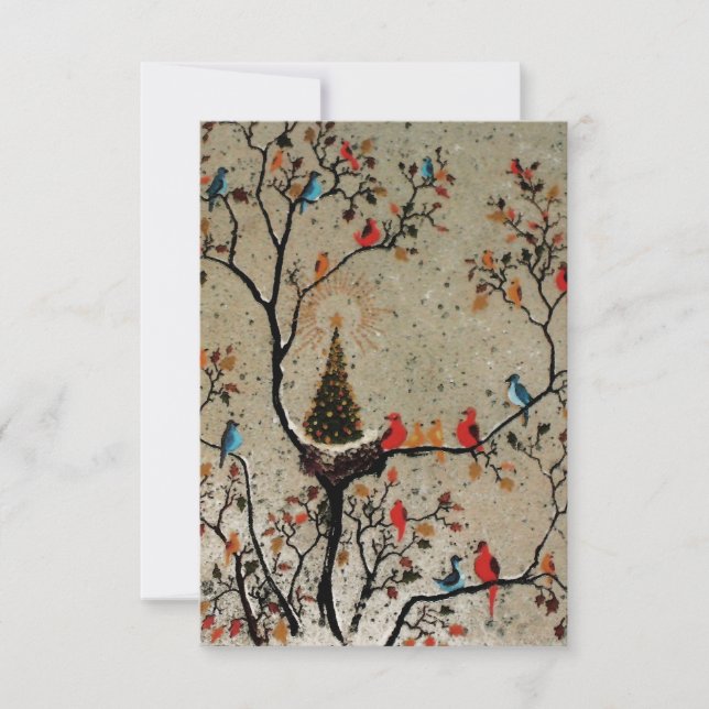 Ninho de Árvore de Natal ~ Convites (Frente)