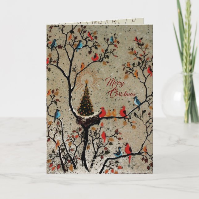 Ninho de Árvore de Natal - (Mais Opções) Cartões (Frente)