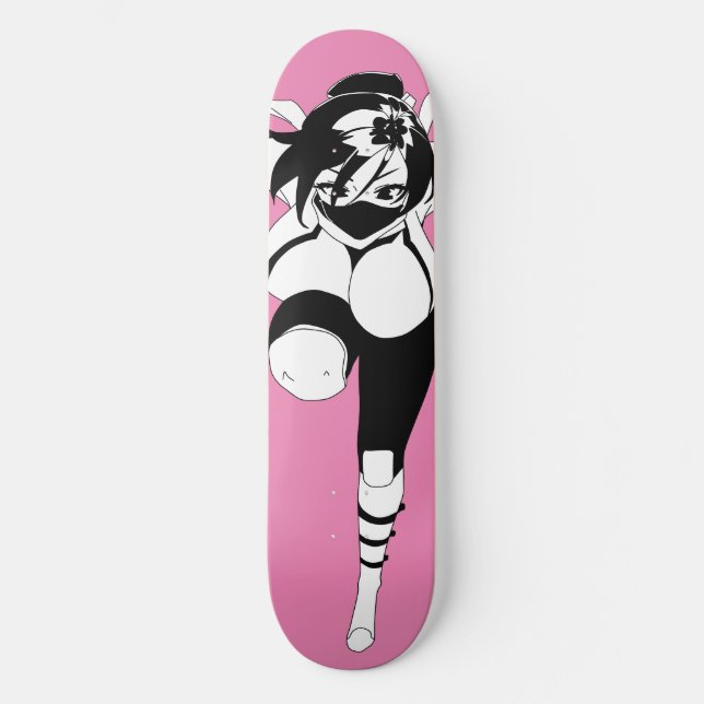 Ninja Anime Girl Skateboard (Frente)