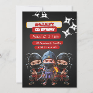 Ninja Birthday Bash:Diversão e Convite de festas f