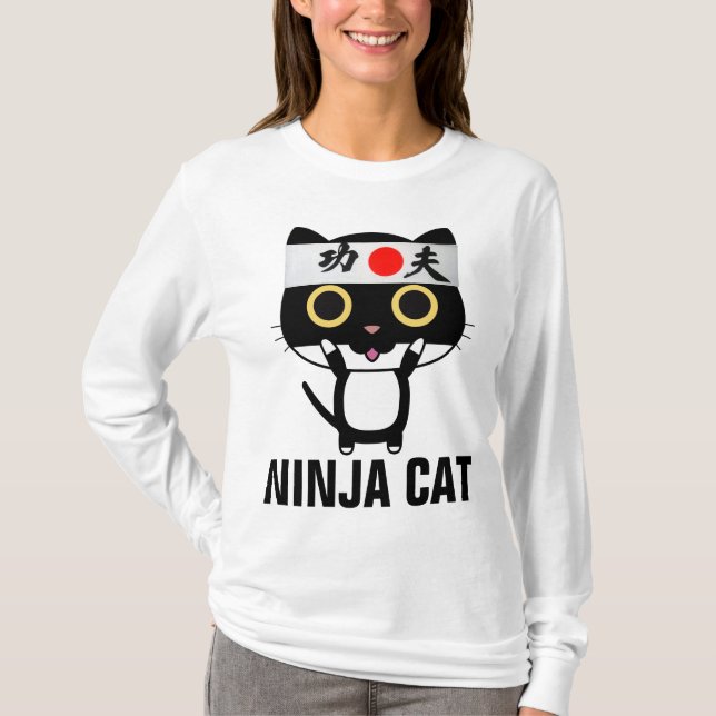 NINJA CAT Engraçado Mens T-shirts (Frente)