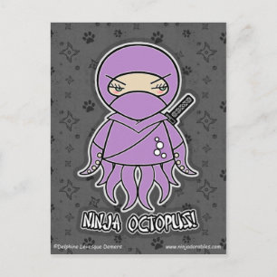 Ninja Octopus! Cartão Postal