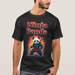 Ninja Panda T-Shirt Cute Samurai Style