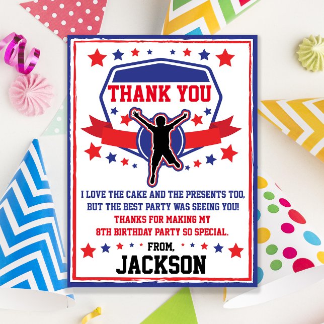 Ninja Warrior Birthday Cartões de agradecimentos (Criador carregado)
