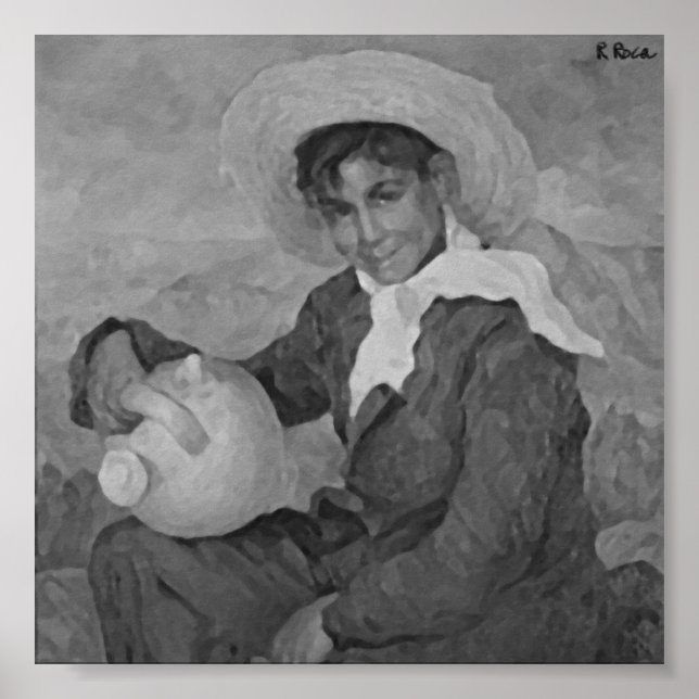 Niño con cantaro Oils Atwork Poster (Frente)